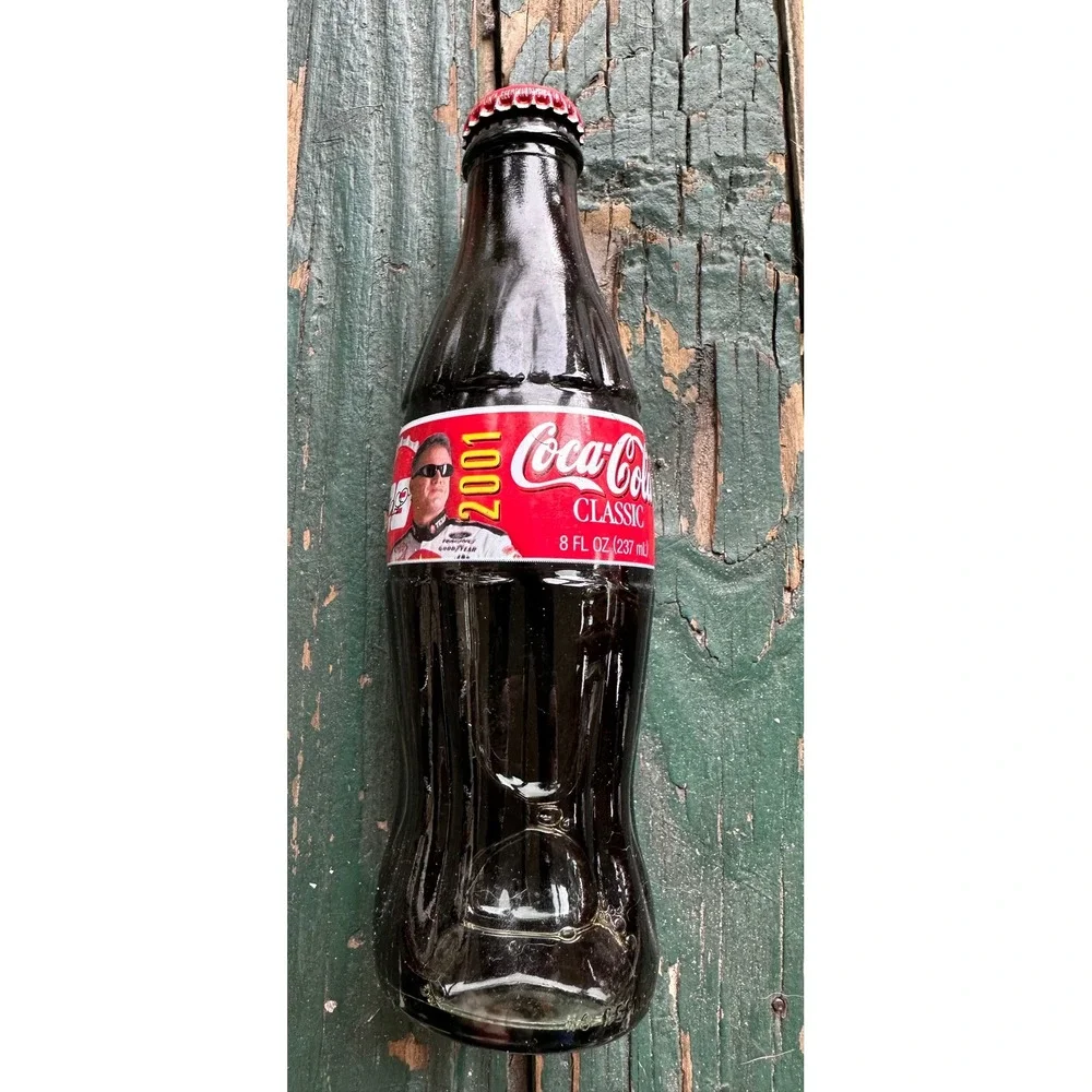 2001 Coca-Cola Classic NASCAR Ricky Rudd #28 Collectible 8oz Glass Bottle Full